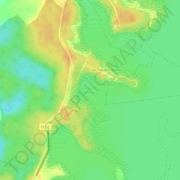 Mapa topográfico Anse de Jolivet, altitude, relevo