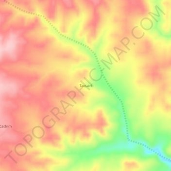 Mapa topográfico Taquari, altitude, relevo