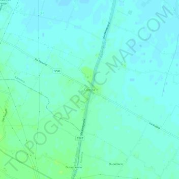 Mapa topográfico Coccolia, altitude, relevo