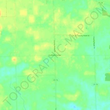 Mapa topográfico Stafford Center, altitude, relevo