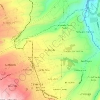 Mapa topográfico La Florida, altitude, relevo
