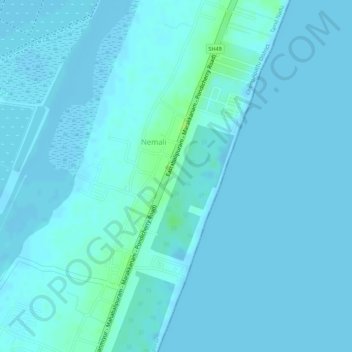 Mapa topográfico ECR Beach View point, altitude, relevo