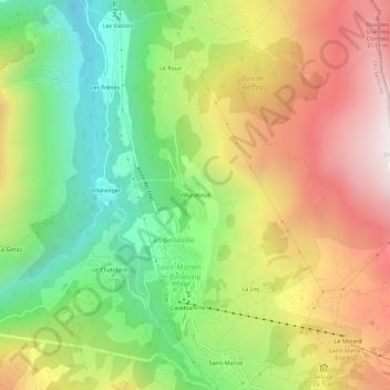 Mapa topográfico Villarabout, altitude, relevo
