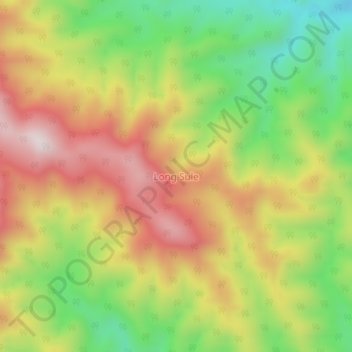 Mapa topográfico Long Sule, altitude, relevo