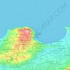 Mapa topográfico Argel, altitude, relevo