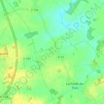 Mapa topográfico La Brosse, altitude, relevo
