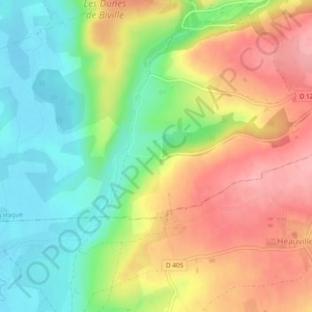 Mapa topográfico Penitot, altitude, relevo