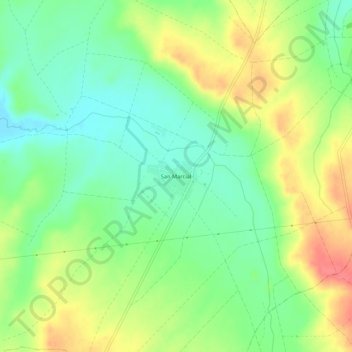 Mapa topográfico San Marcial, altitude, relevo