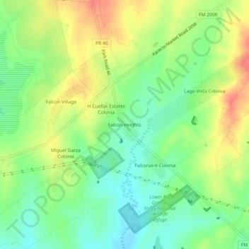 Mapa topográfico Falcon Heights, altitude, relevo
