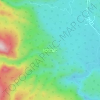 Mapa topográfico Batulappa, altitude, relevo