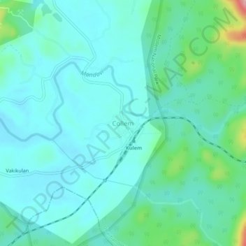 Mapa topográfico Collem, altitude, relevo
