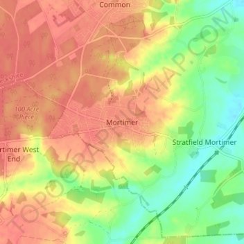 Mapa topográfico Mortimer, altitude, relevo