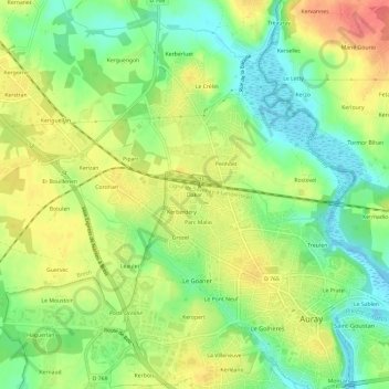 Mapa topográfico Dakar, altitude, relevo