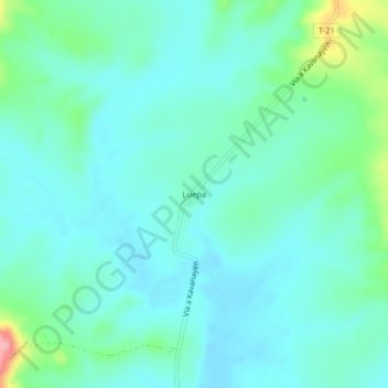 Mapa topográfico Luepa, altitude, relevo