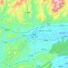 Mapa topográfico Mian Xian, altitude, relevo
