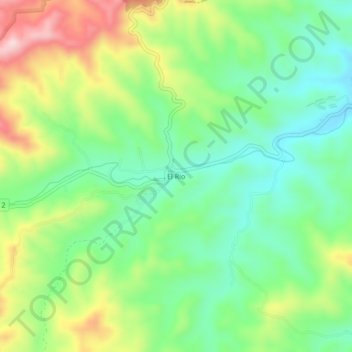 Mapa topográfico El Río, altitude, relevo