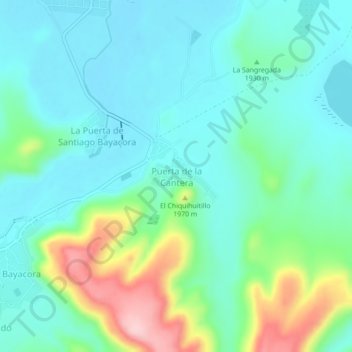 Mapa topográfico Puerta de la Cantera, altitude, relevo