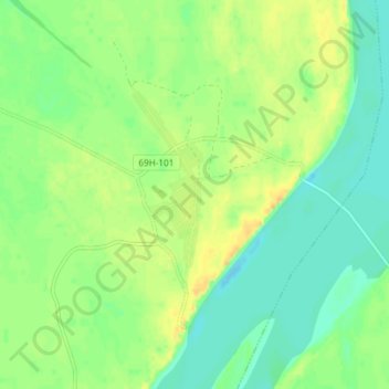 Mapa topográfico Никольское, altitude, relevo