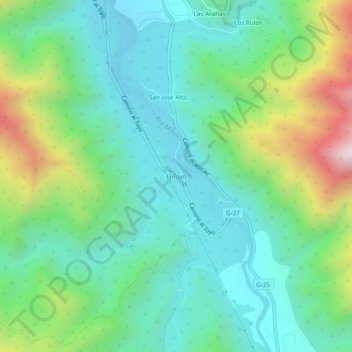 Mapa topográfico El Toyo, altitude, relevo