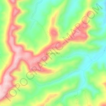 Mapa topográfico Jaboncillo, altitude, relevo