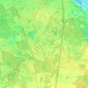 Mapa topográfico Concyr, altitude, relevo