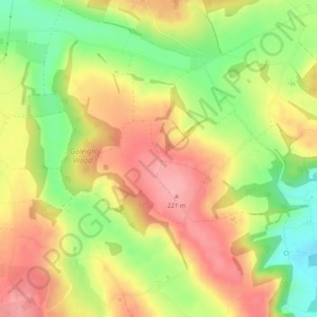 Mapa topográfico Holtham, altitude, relevo