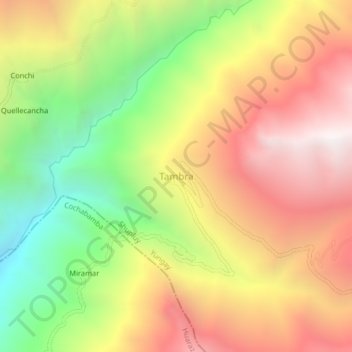 Mapa topográfico Tambra, altitude, relevo