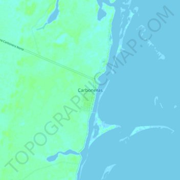 Mapa topográfico Carboneras, altitude, relevo