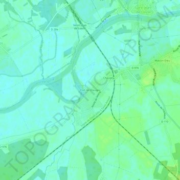Mapa topográfico Port de Chaugey, altitude, relevo