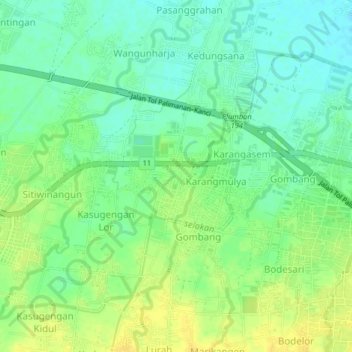 Mapa topográfico Plumbon, altitude, relevo