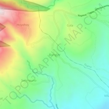 Mapa topográfico Banglay, altitude, relevo