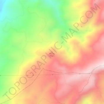 Mapa topográfico Monte Negro, altitude, relevo