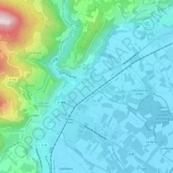 Mapa topográfico Fures, altitude, relevo
