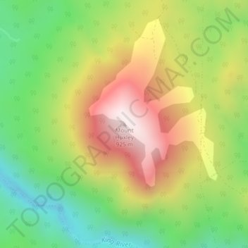 Mapa topográfico Mount Huxley, altitude, relevo