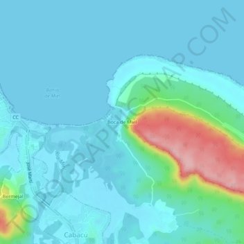 Mapa topográfico Boca de Miel, altitude, relevo