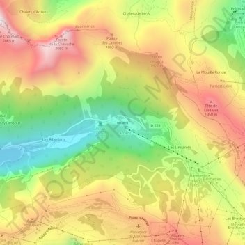 Mapa topográfico Ardent, altitude, relevo