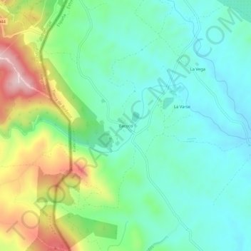 Mapa topográfico Bacoco, altitude, relevo