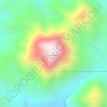 Mapa topográfico Mt. Pinukis, altitude, relevo