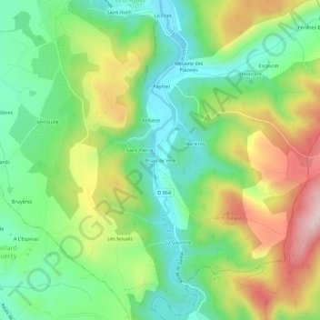 Mapa topográfico Brian de Vere, altitude, relevo