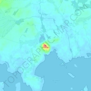 Mapa topográfico Doon Hill, altitude, relevo