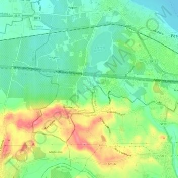 Mapa topográfico Broglie, altitude, relevo
