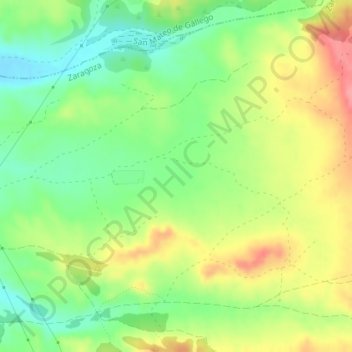 Mapa topográfico El Llano, altitude, relevo