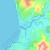 Mapa topográfico La Laguna de Zapallar, altitude, relevo