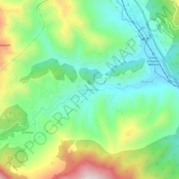 Mapa topográfico La Grancia, altitude, relevo