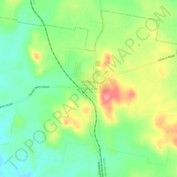 Mapa topográfico Millthorpe, altitude, relevo
