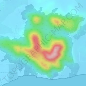 Mapa topográfico Gunung Kijang, altitude, relevo