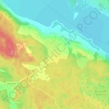 Mapa topográfico Ольховка, altitude, relevo