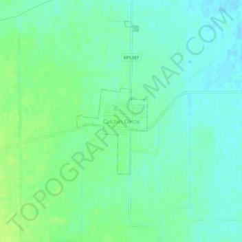 Mapa topográfico Calchín Oeste, altitude, relevo