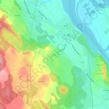 Mapa topográfico Bouvesse, altitude, relevo