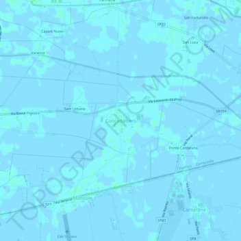 Mapa topográfico Concadalbero, altitude, relevo